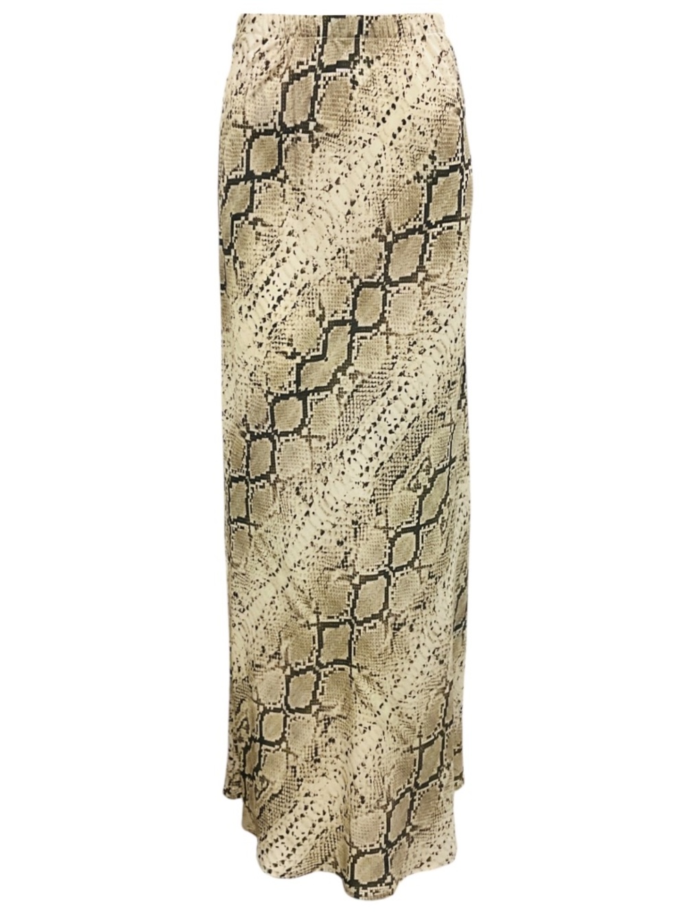 SPRWMN BEIGE SNAKESKIN BIAS MAXI SKIRT